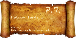Petrov Teréz névjegykártya